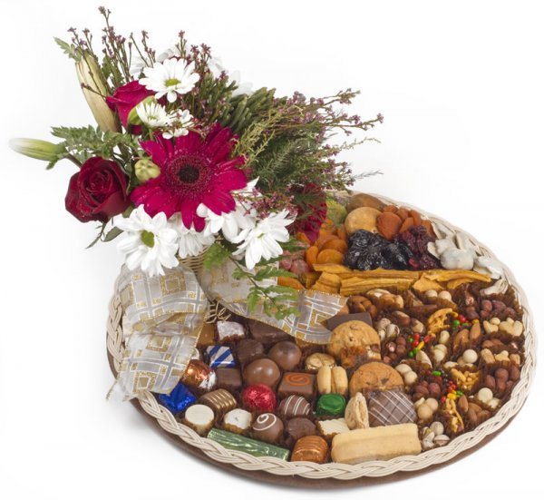 40cm Round with Flowers