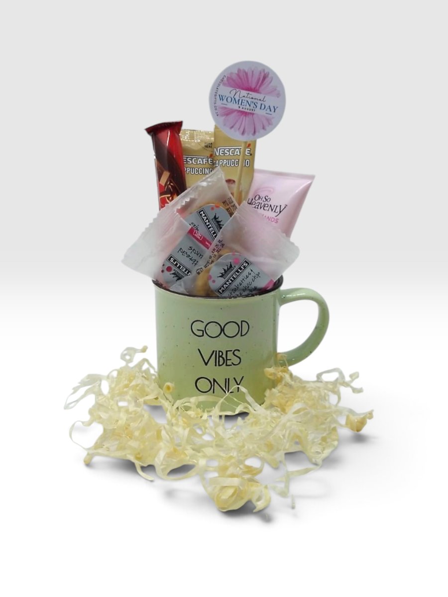 Woman's day mug with treats 